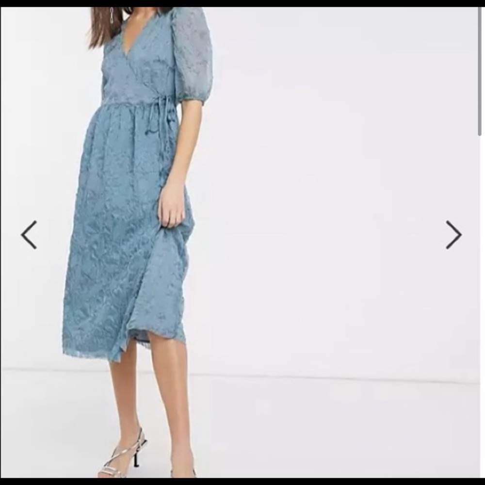 New w/ Tags ASOS wrap dress in dusty blue